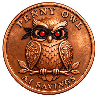 Masked Penny Owl coin with red pupils