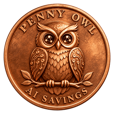 Penny Owl copper coin · AI Savings
